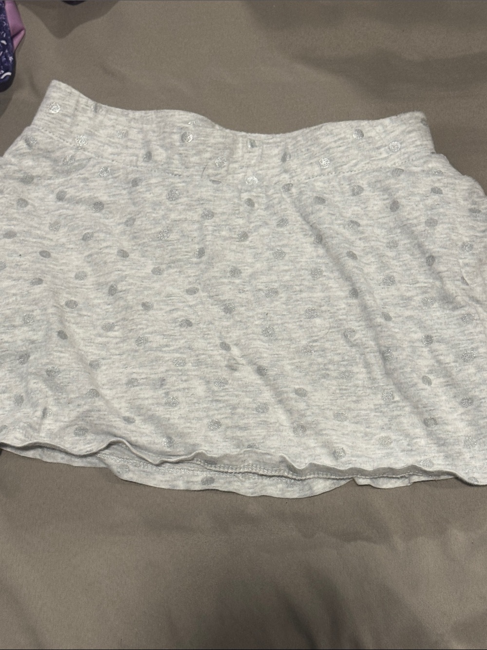Old Navy Light Gray Polka Dot Mini Skirt